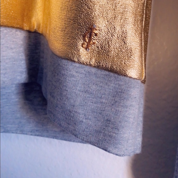 NWT Juicy Couture Gray Gold Metallic Hoodie - Picture 4 of 5